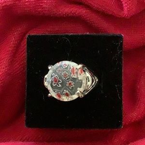 Heavy art, glass fashion ring vintage large size